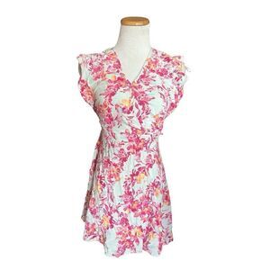 Womens Ella Moss Stunning Floral Print Flutter Sleeve Wrap Dress - Sz XS
